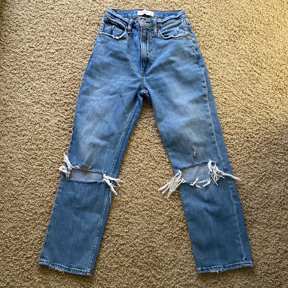 Abercrombie ankle straight ultra high rise jeans